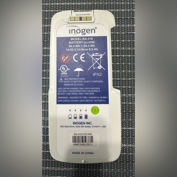 Inogen Lithium Li Ion Double Battery Mod BA-516 for BA-5003 1400-3000U 1400-3030 - Picture 1 of 5